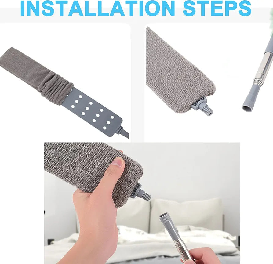 Extendable Microfiber Gap Duster (26-55 Inches) for Under Appliance and Furniture Cleaning