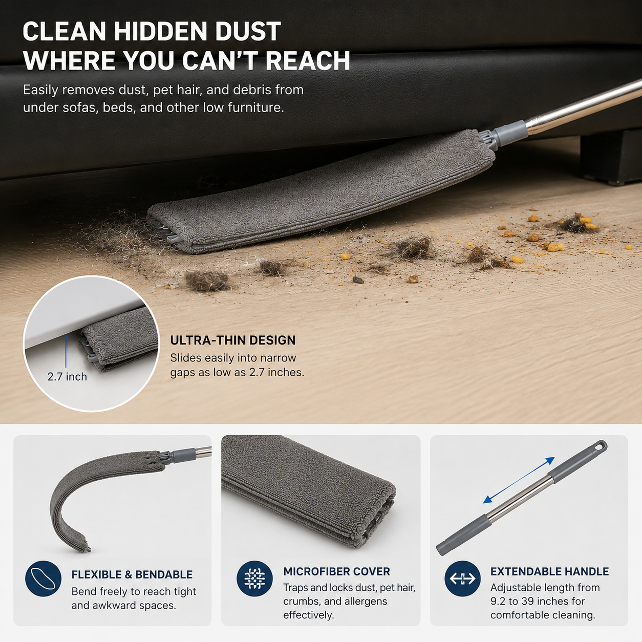 Extendable Microfiber Gap Duster Cleaner