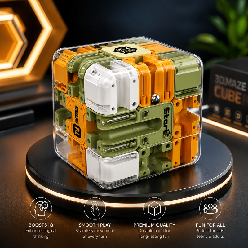 3D Maze Cube Ball Puzzle Game