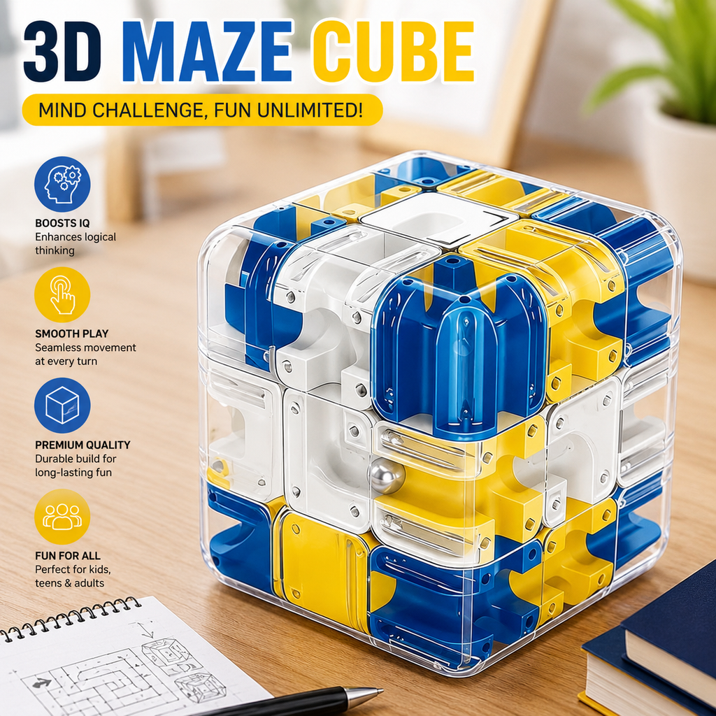 3D Maze Cube Ball Puzzle Game