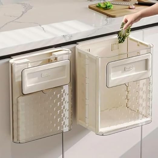 Plastic Kitchen Dustbin  Lightweight Cabinet Door Hanging Garbage Bin for Home Waste